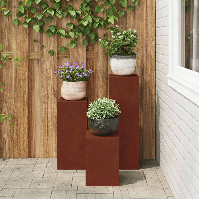 Suport pentru plante 3 buc. Ruginit 24 x 24 x 75 cm - WALTI WALTI