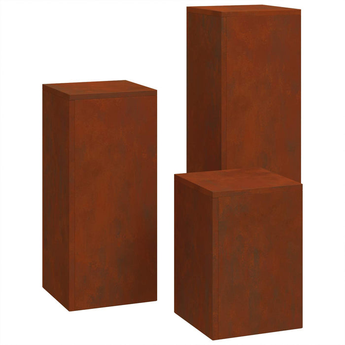 Suport pentru plante 3 buc. Ruginit 24 x 24 x 75 cm - WALTI WALTI