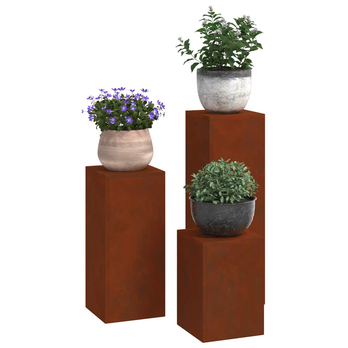 Suport pentru plante 3 buc. Ruginit 24 x 24 x 75 cm - WALTI WALTI