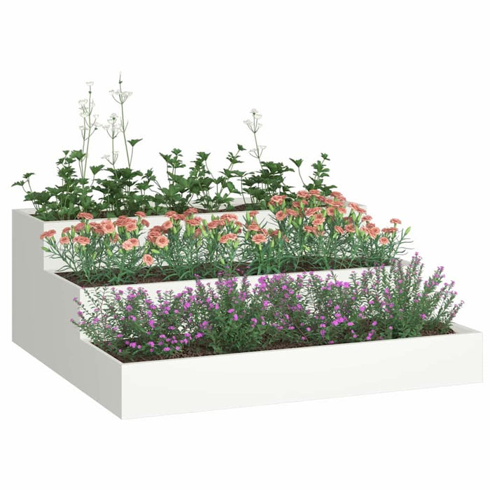 Vază pentru Grădină Alb 90 x 90 x 35 cm Oțel laminat la rece - WALTI WALTI