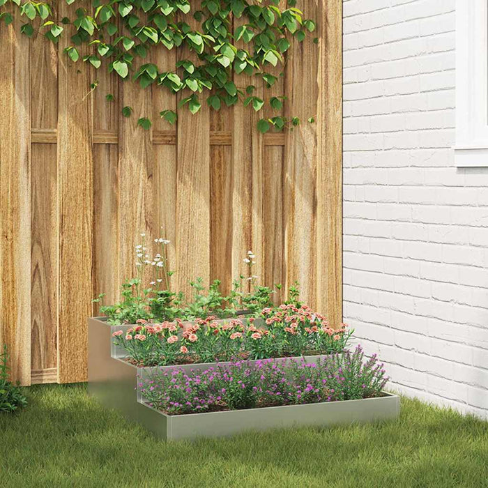 Vază pentru Grădină Argintiu 90 x 90 x 35 cm Oțel Galvanizat - WALTI WALTI