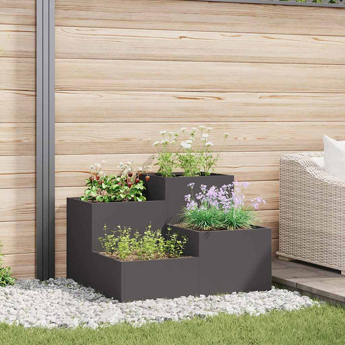 Vază pentru Grădină Negru 100 x 100 x 60 cm Oțel - WALTI WALTI