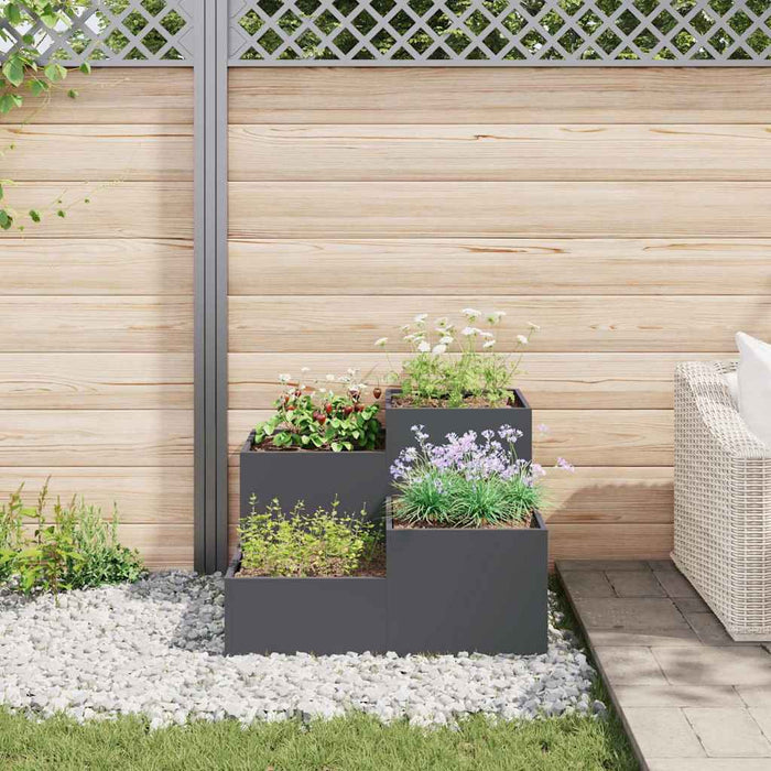Vază pentru Grădină Antracit 100 x 100 x 60 cm Oțel - WALTI WALTI