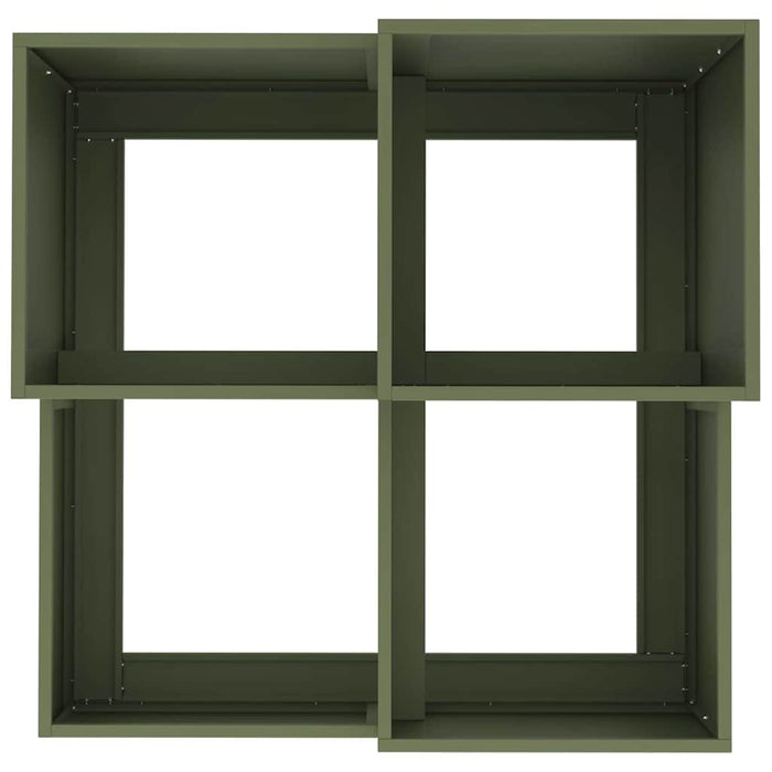 Vază pentru Grădină Olivengrønn 100 x 100 x 60 cm Oțel WALTI