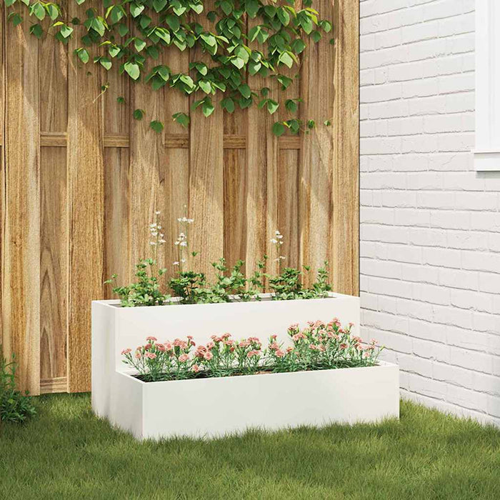 Vază pentru Grădină Alb 100 x 60 x 45 cm Oțel laminat la rece - WALTI WALTI