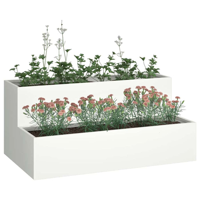 Vază pentru Grădină Alb 100 x 60 x 45 cm Oțel laminat la rece - WALTI WALTI
