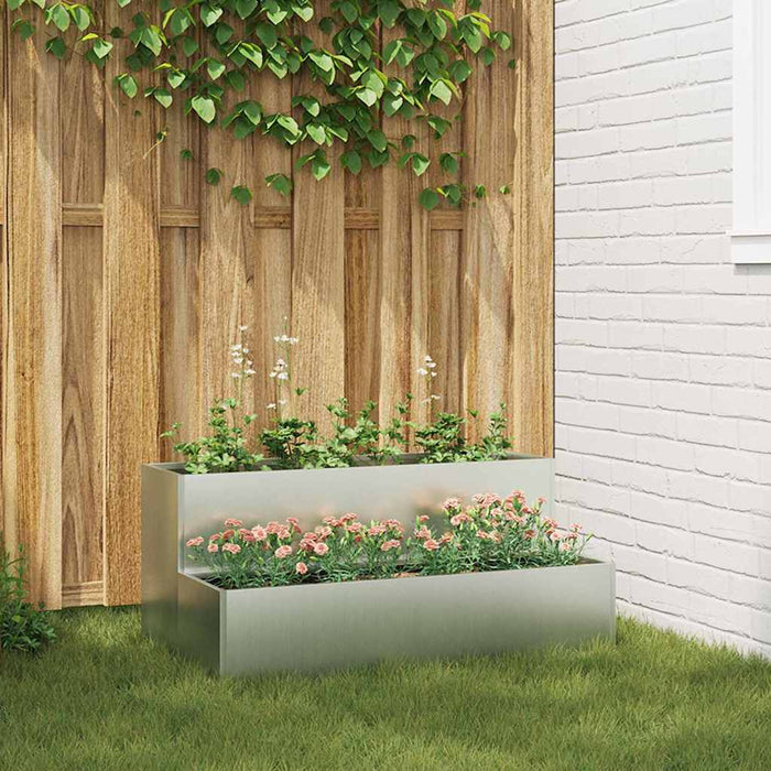 Vază pentru Grădină Argintiu 100 x 60 x 45 cm Oțel Galvanizat - WALTI WALTI