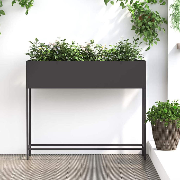 Ghiveci ridicat pentru grădină Negru 100 x 26 x 82 cm Oțel WALTI