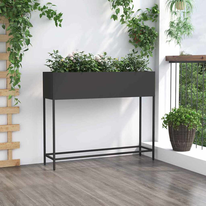 Ghiveci ridicat pentru grădină Negru 100 x 26 x 82 cm Oțel WALTI