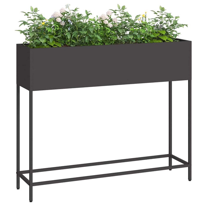 Ghiveci ridicat pentru grădină Negru 100 x 26 x 82 cm Oțel WALTI