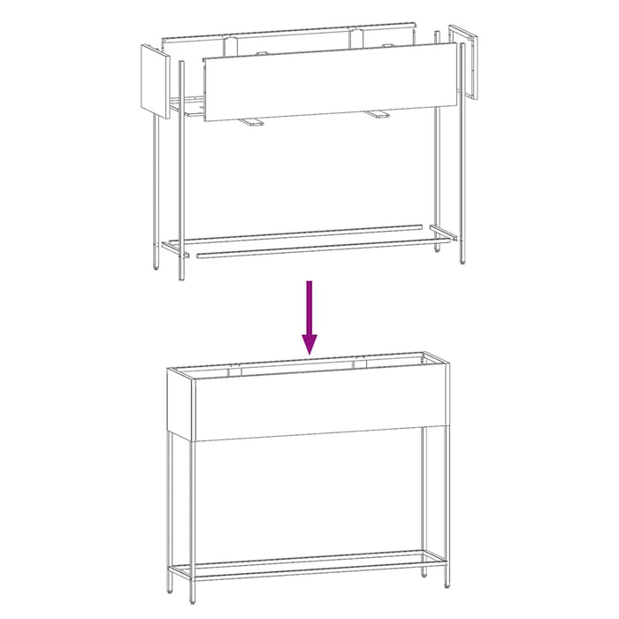 Ghiveci ridicat pentru grădină Alb 100 x 26 x 82 cm Oțel WALTI