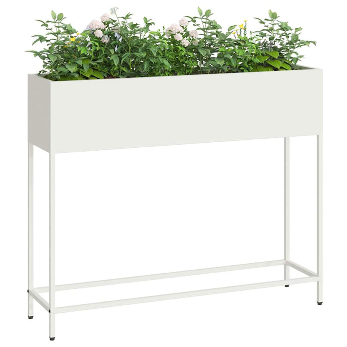 Ghiveci ridicat pentru grădină Alb 100 x 26 x 82 cm Oțel WALTI