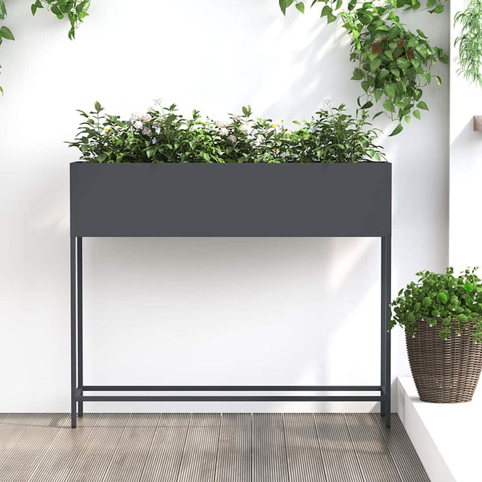 Ghiveci ridicat pentru grădină Antracit 100 x 26 x 82 cm Oțel - WALTI WALTI