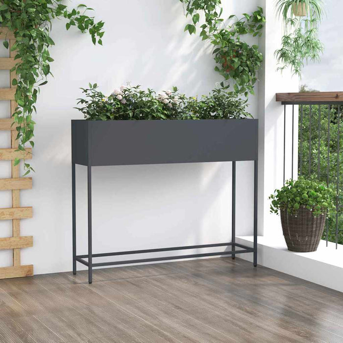 Ghiveci ridicat pentru grădină Antracit 100 x 26 x 82 cm Oțel - WALTI WALTI
