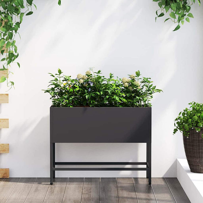 Ghiveci ridicat pentru grădină Negru 60 x 26 x 45 cm Oțel - WALTI WALTI