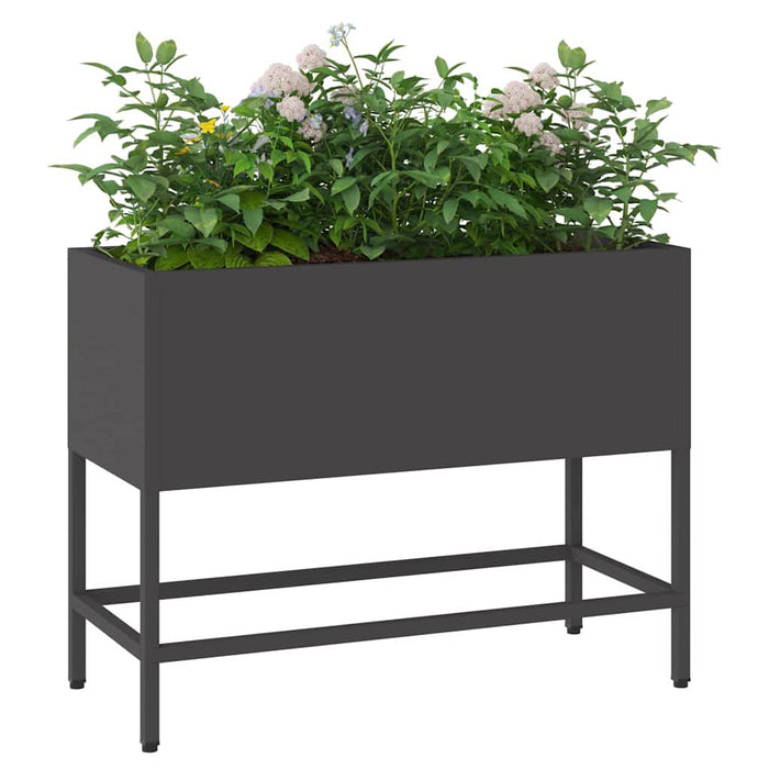 Ghiveci ridicat pentru grădină Negru 60 x 26 x 45 cm Oțel - WALTI WALTI