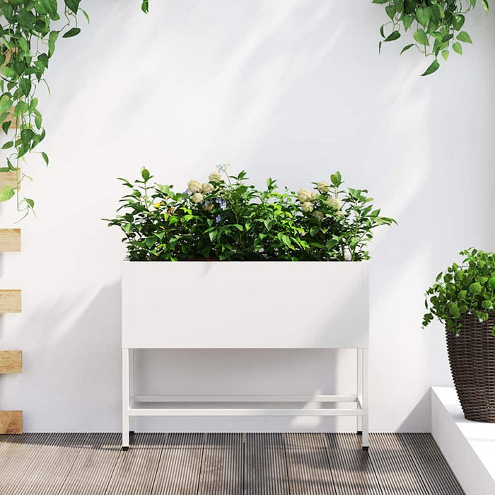 Ghiveci ridicat pentru grădină Alb 60 x 26 x 45 cm Oțel - WALTI WALTI