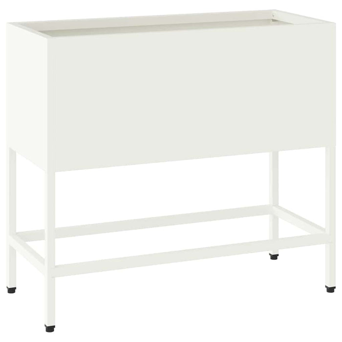 Ghiveci ridicat pentru grădină Alb 60 x 26 x 45 cm Oțel - WALTI WALTI