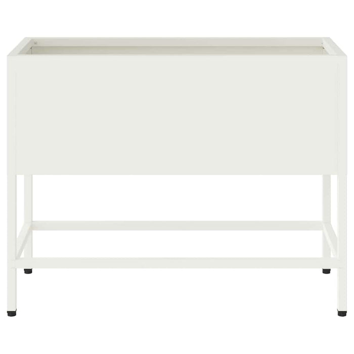 Ghiveci ridicat pentru grădină Alb 60 x 26 x 45 cm Oțel - WALTI WALTI
