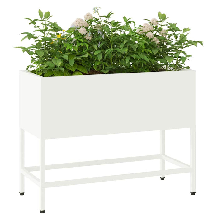 Ghiveci ridicat pentru grădină Alb 60 x 26 x 45 cm Oțel - WALTI WALTI