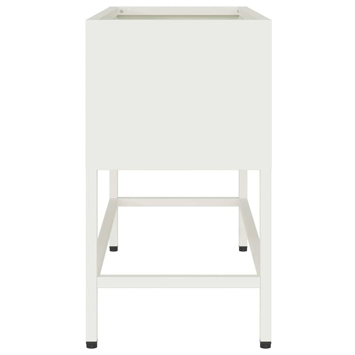 Ghiveci ridicat pentru grădină Alb 60 x 26 x 45 cm Oțel - WALTI WALTI