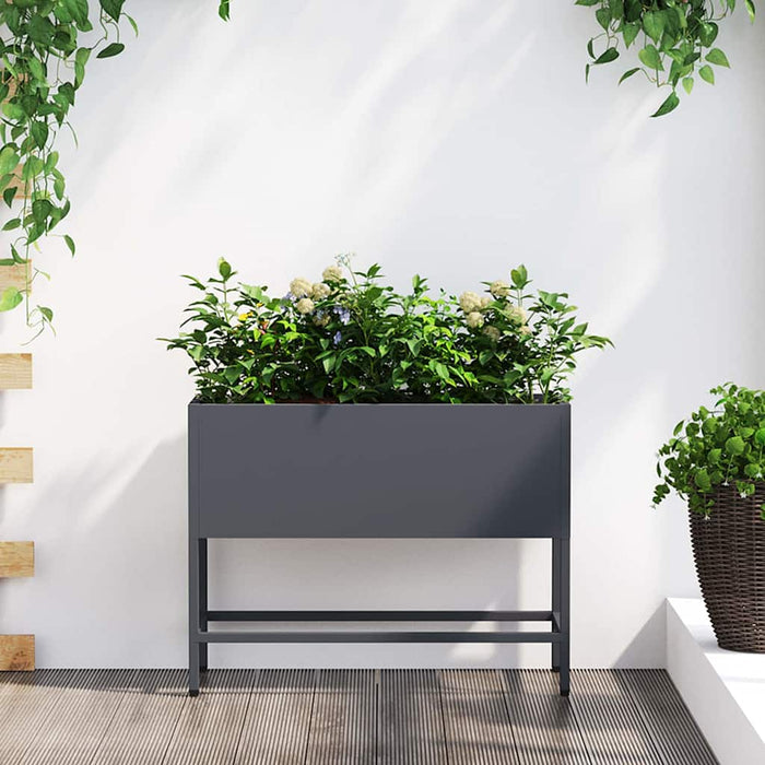 Ghiveci ridicat pentru grădină Antracit 60 x 26 x 45 cm Oțel - WALTI WALTI