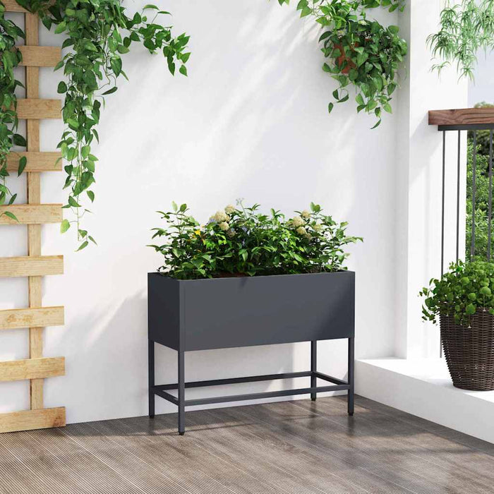 Ghiveci ridicat pentru grădină Antracit 60 x 26 x 45 cm Oțel - WALTI WALTI