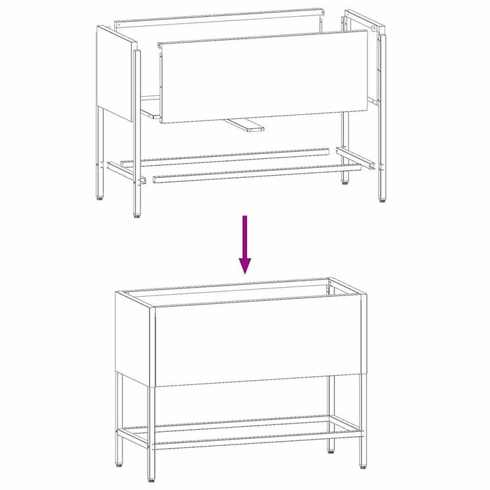 Ghiveci ridicat pentru grădină Olivengrønn 60 x 26 x 45 cm Oțel WALTI