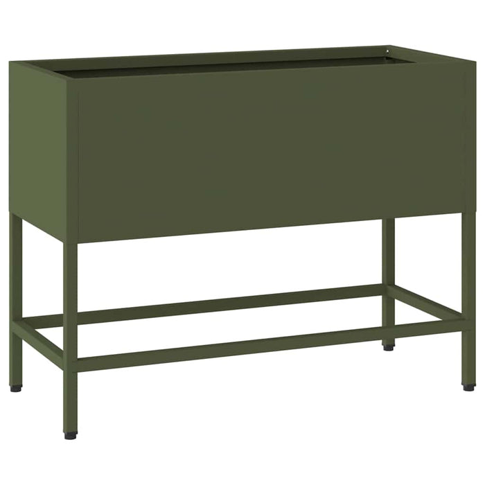Ghiveci ridicat pentru grădină Olivengrønn 60 x 26 x 45 cm Oțel WALTI