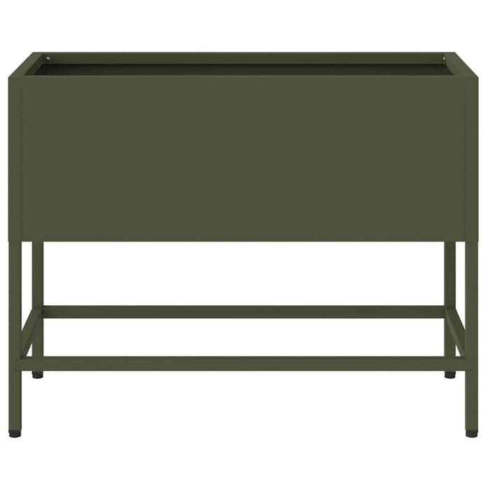 Ghiveci ridicat pentru grădină Olivengrønn 60 x 26 x 45 cm Oțel WALTI