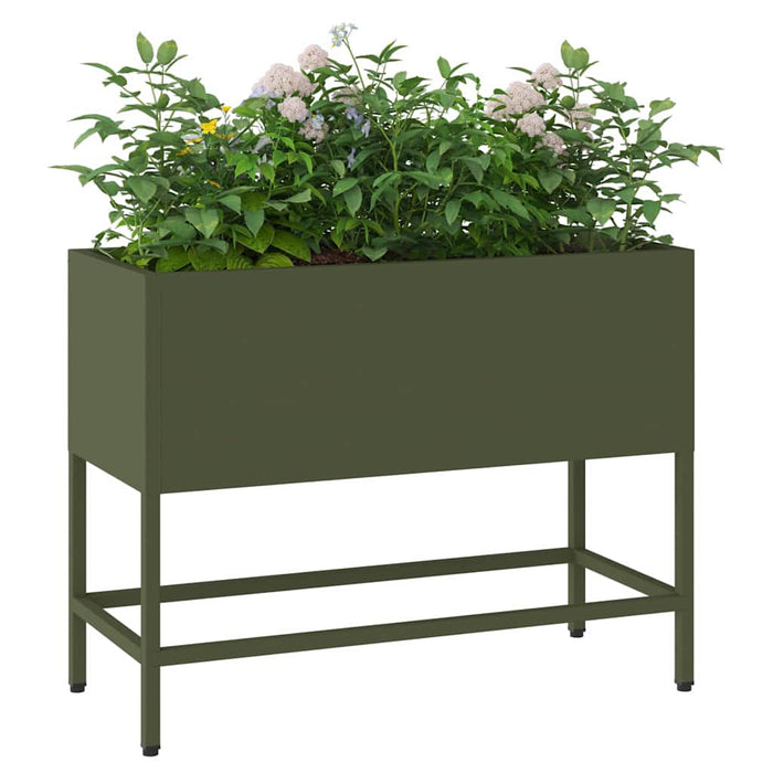 Ghiveci ridicat pentru grădină Olivengrønn 60 x 26 x 45 cm Oțel WALTI