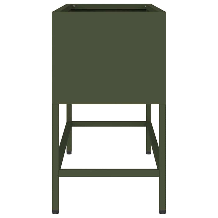 Ghiveci ridicat pentru grădină Olivengrønn 60 x 26 x 45 cm Oțel WALTI