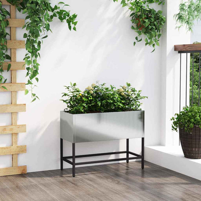 Ghiveci ridicat pentru grădină Argintiu 60 x 26 x 45 cm - WALTI WALTI