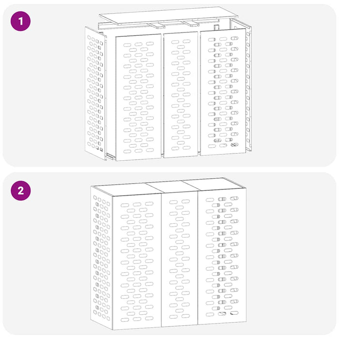 Husă pentru aer condiționat Antracit 110 x 50 x 105 cm Oțel - WALTI WALTI