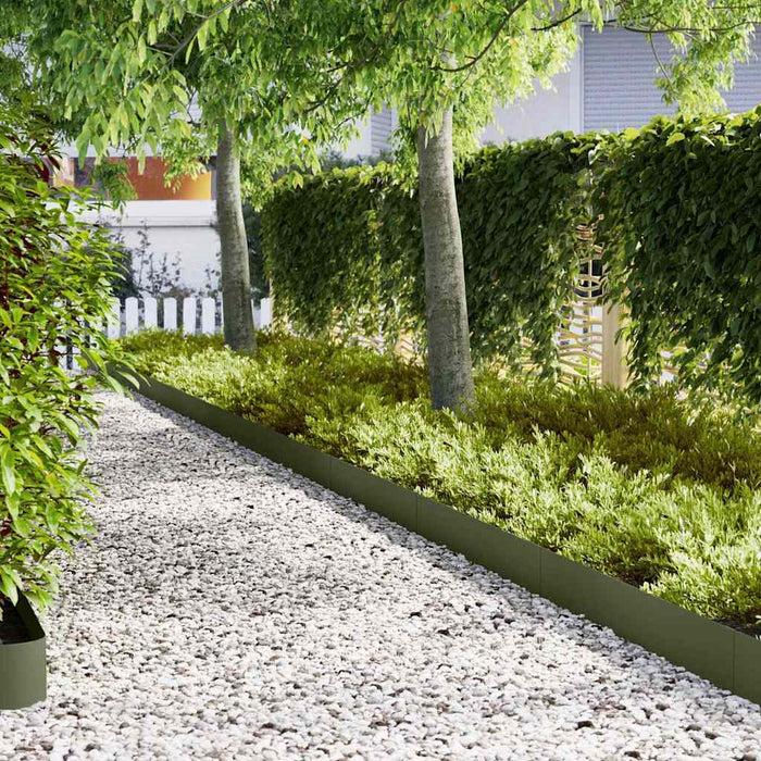 Margine pentru gazon 10 pcs Verde măsliniu 100 x 0.05 x 20 cm - WALTI WALTI