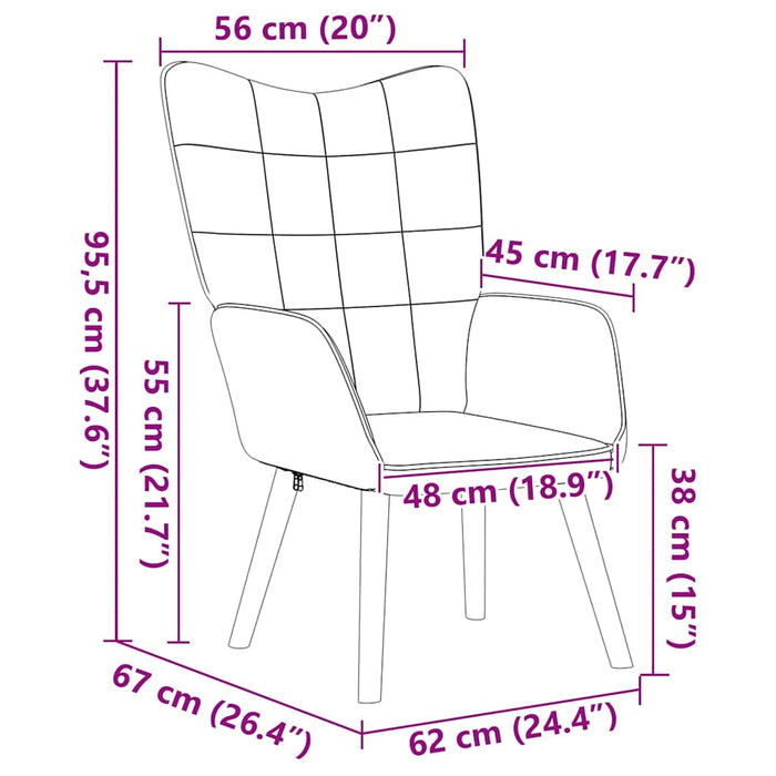 Fotoliu de relaxare Gri închis 62 x 67 x 95.5 cm țesătură - WALTI WALTI