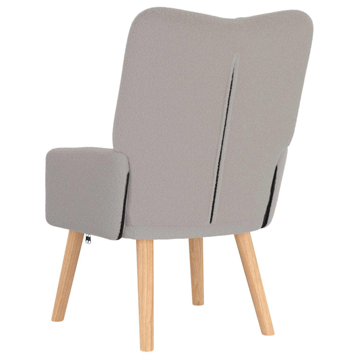 fotoliu Gri deschis 63 x 67 x 94 cm Țesătură de Oaie și Plywood - WALTI WALTI
