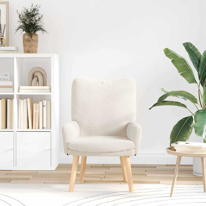 fotoliu Crem 63 x 67 x 94 cm Țesătură de Oaie și Plywood - WALTI WALTI