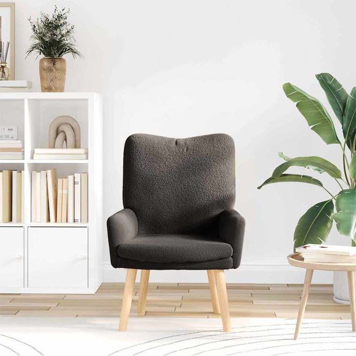 fotoliu Gri închis 63 x 67 x 94 cm Țesătură de Oaie și Plywood - WALTI WALTI