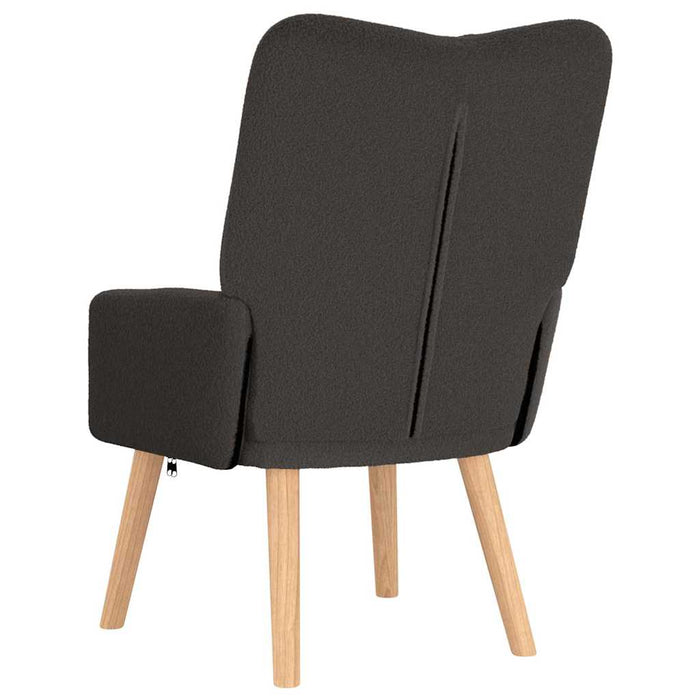 fotoliu Gri închis 63 x 67 x 94 cm Țesătură de Oaie și Plywood - WALTI WALTI
