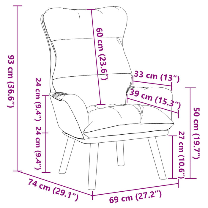 fotoliu Gri închis 69 x 74 x 93 cm Catifea - WALTI WALTI