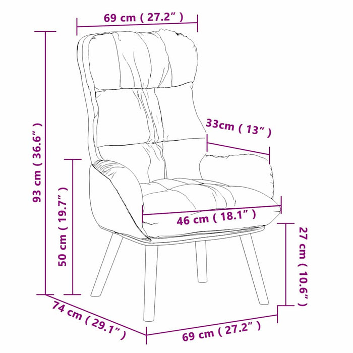fotoliu Roșu Vin 69 x 74 x 93 cm Piele artificiala WALTI