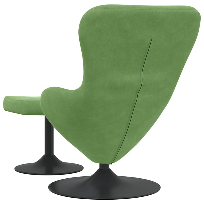 Scaun Egg cu Taburet Verde deschis Catifea WALTI