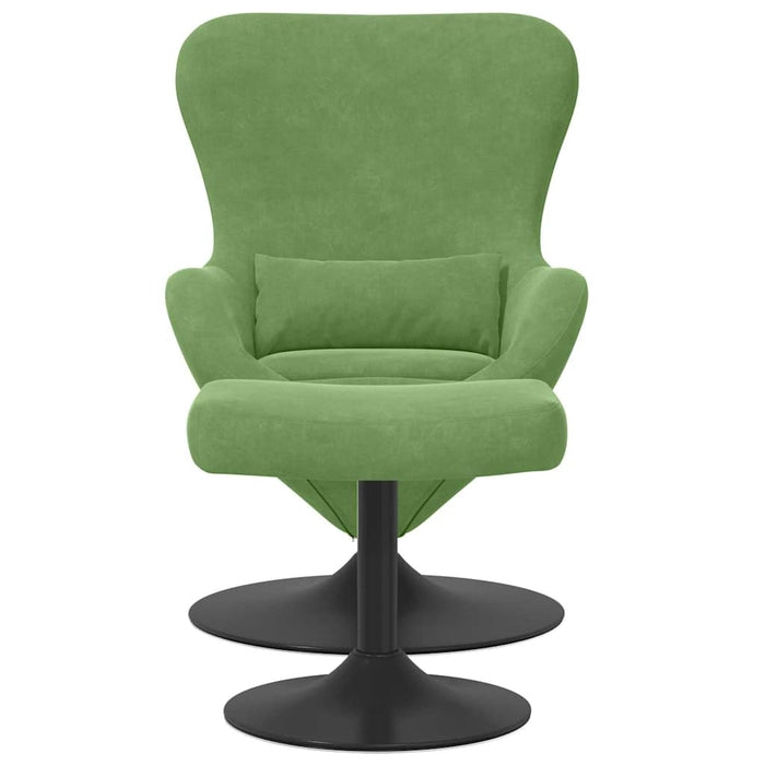 Scaun Egg cu Taburet Verde deschis Catifea WALTI