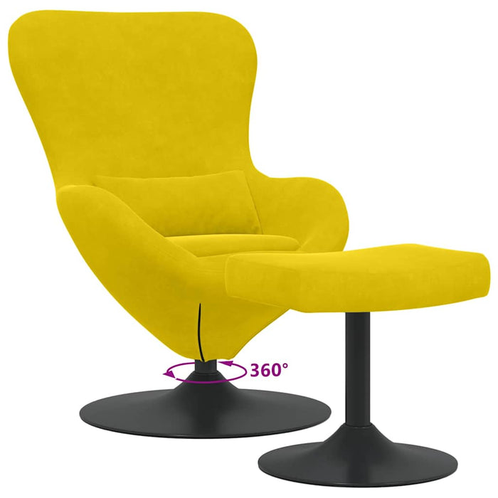 Scaun Egg cu Taburet Galben Catifea - WALTI WALTI