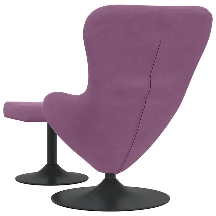 Scaun Egg cu Taburet Violet Catifea WALTI