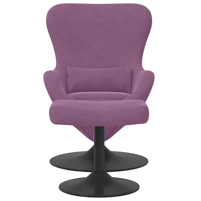 Scaun Egg cu Taburet Violet Catifea WALTI