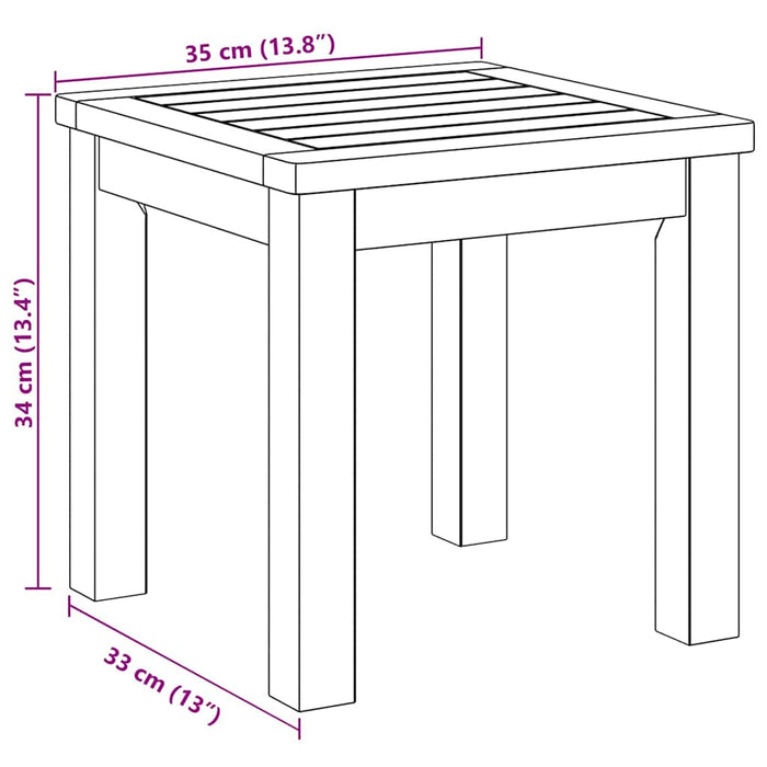 Masă laterală Ulei Natural 35 x 35 x 34 cm Lemn Solid de Acacia - WALTI WALTI