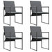 Scaune de grădină 4 pcs Negru și antracit 50.5 x 59 x 81.5 cm - WALTI WALTI