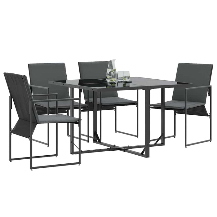 Scaune de grădină 4 pcs Negru și antracit 50.5 x 59 x 81.5 cm - WALTI WALTI
